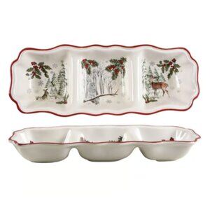 Better Homes and Gardens Heritage Collection Winter Forest Ceramic Server Plate